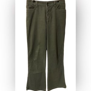 VTG Abercrombie & Fitch Olive Green Button Fly Flare Hem Pants. Missing All Tags